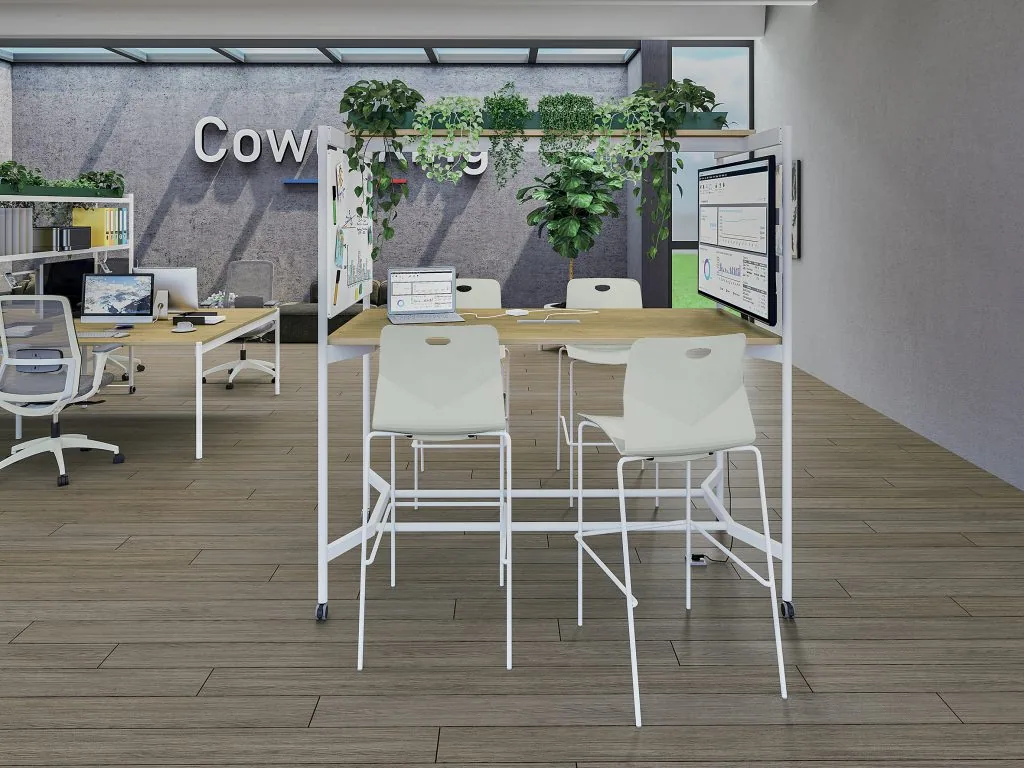 Tables hautes et espaces collaboratifs Elki