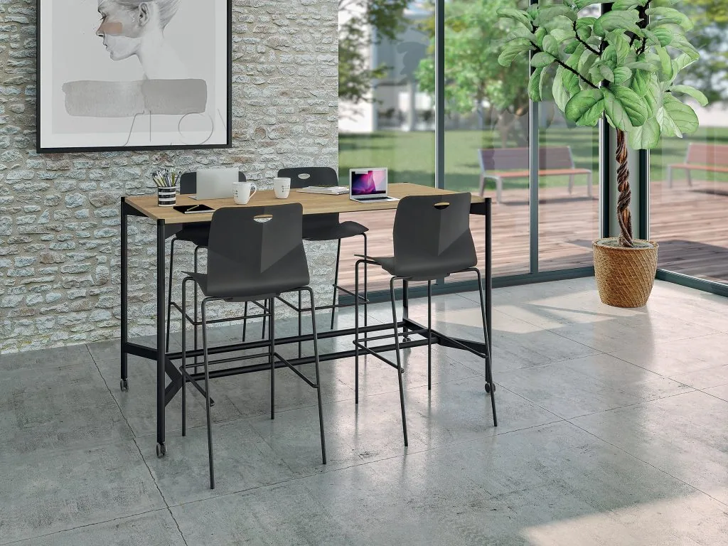 Tables hautes et espaces collaboratifs Elki, vue 3