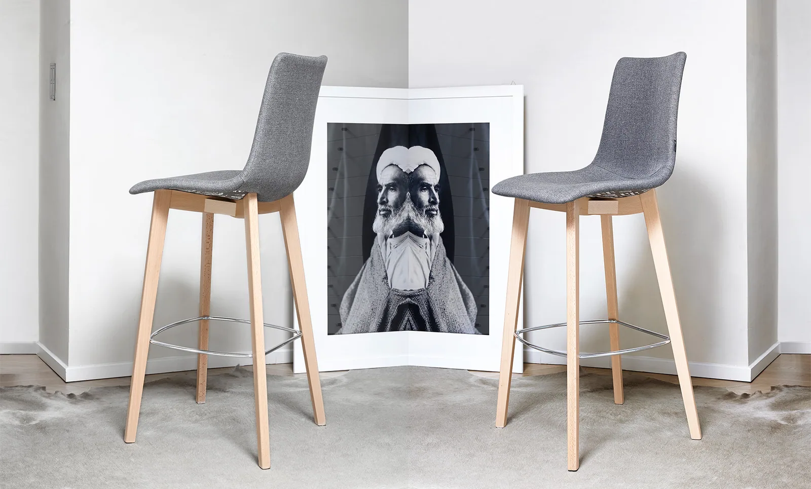 Tabouret Natural Zebra Pop