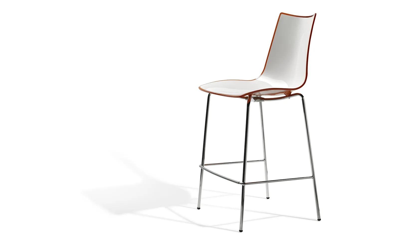 Tabouret Zebra Bicolore h.80/h.65 châssis chromé, vue 4