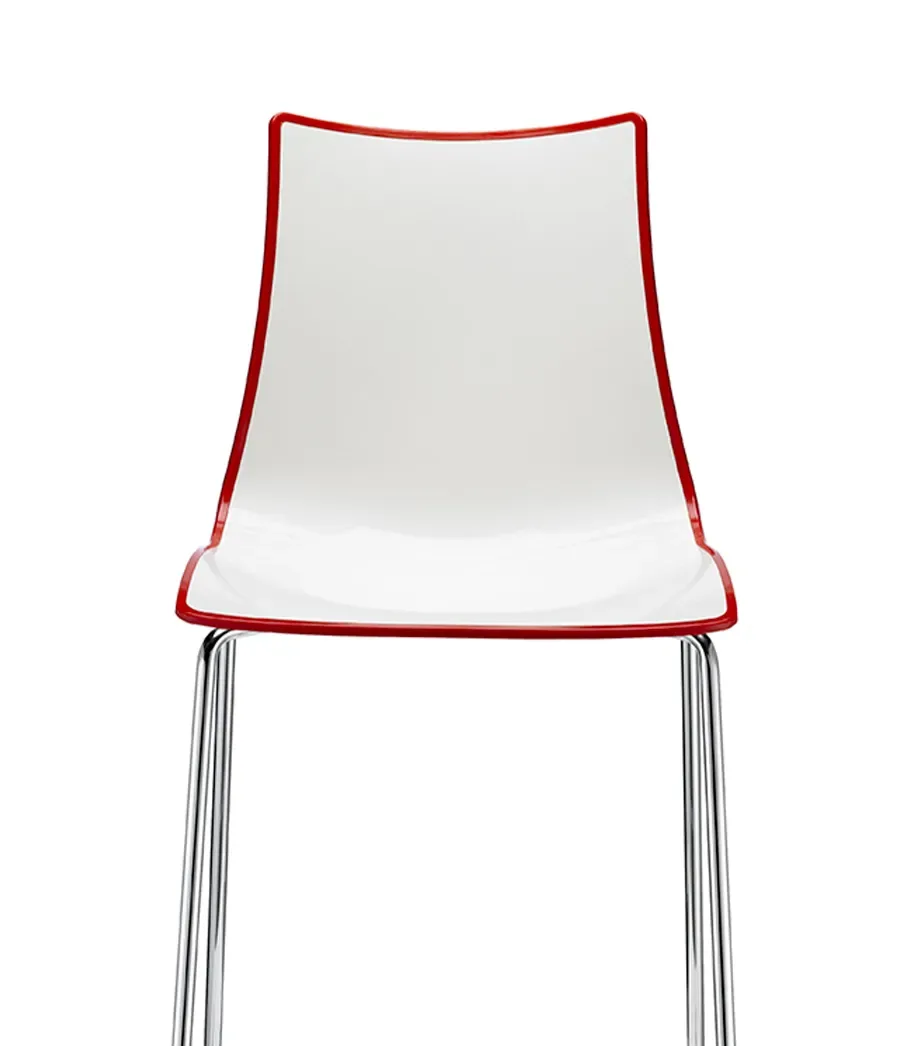 Tabouret Zebra Bicolore h.80/h.65 châssis chromé
