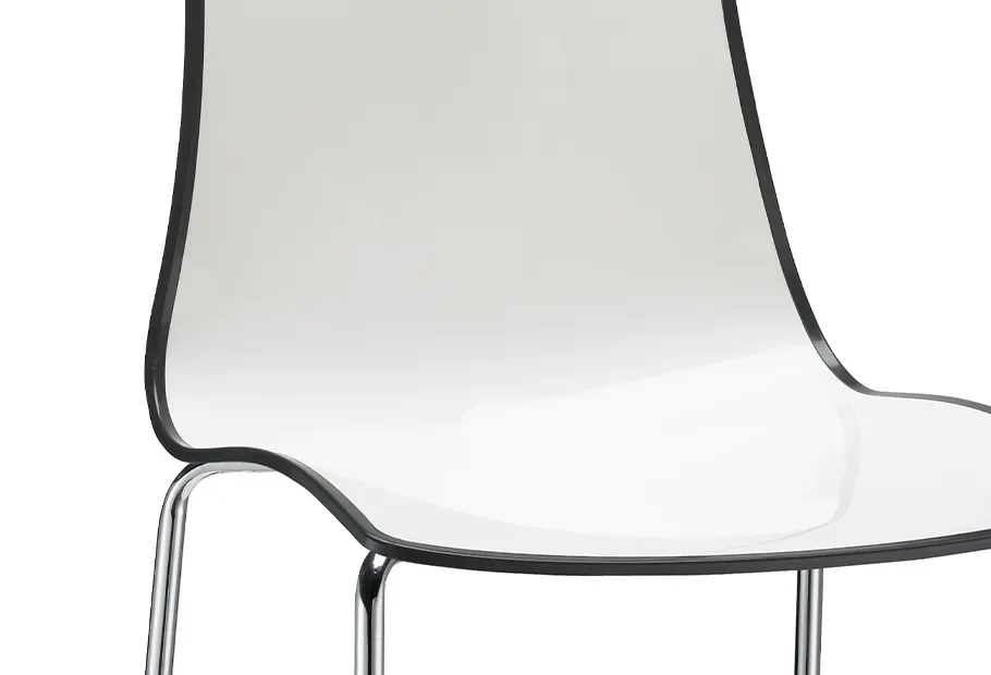 Tabouret Zebra Bicolore h.80/h.65 châssis chromé, vue 2