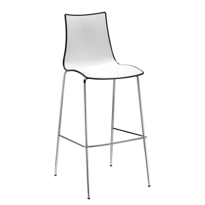 Tabouret Zebra Bicolore h.80/h.65 châssis chromé, vue 3