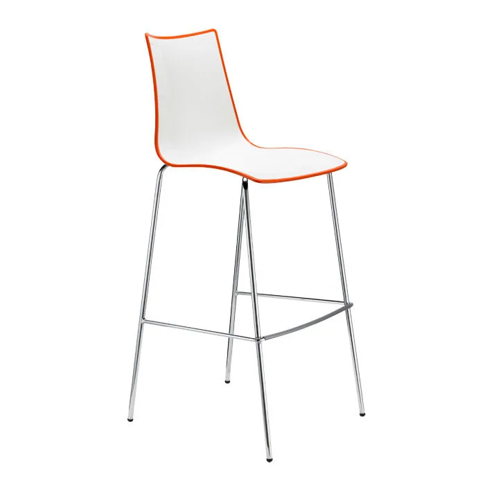Tabouret Zebra Bicolore h.80/h.65 châssis chromé, vue 5
