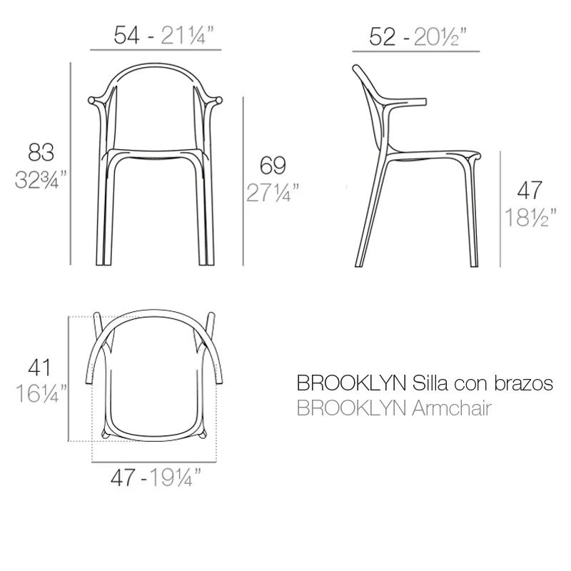 Chaise Brooklyn avec accoudoirs, vue 5