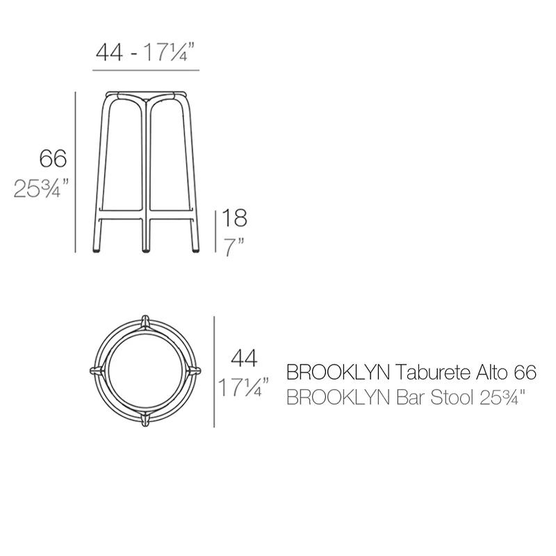 Tabouret Brooklyn, vue 3