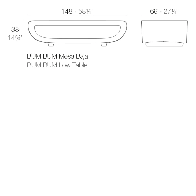 Bum-bum – table basse 148x68x38, vue 5