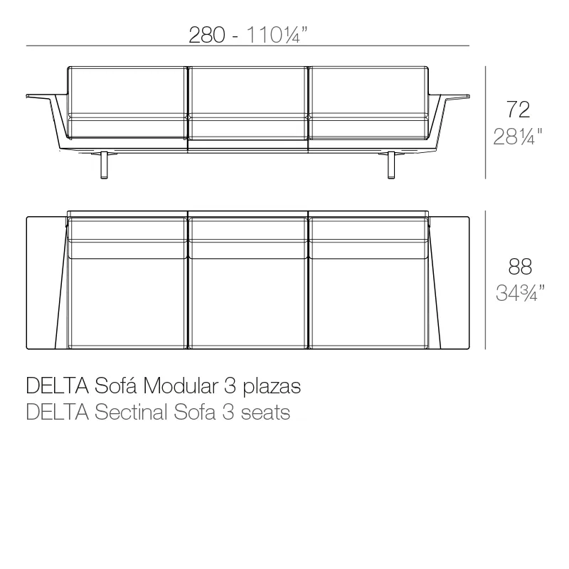 Canapé Delta, vue 4