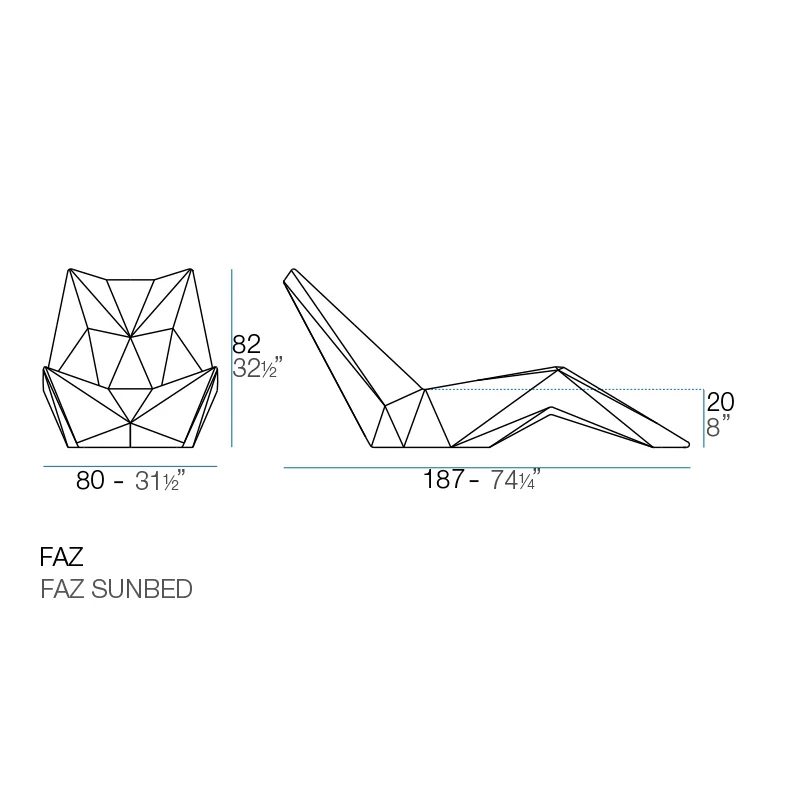 Faz sunbed 187x80x82, vue 6