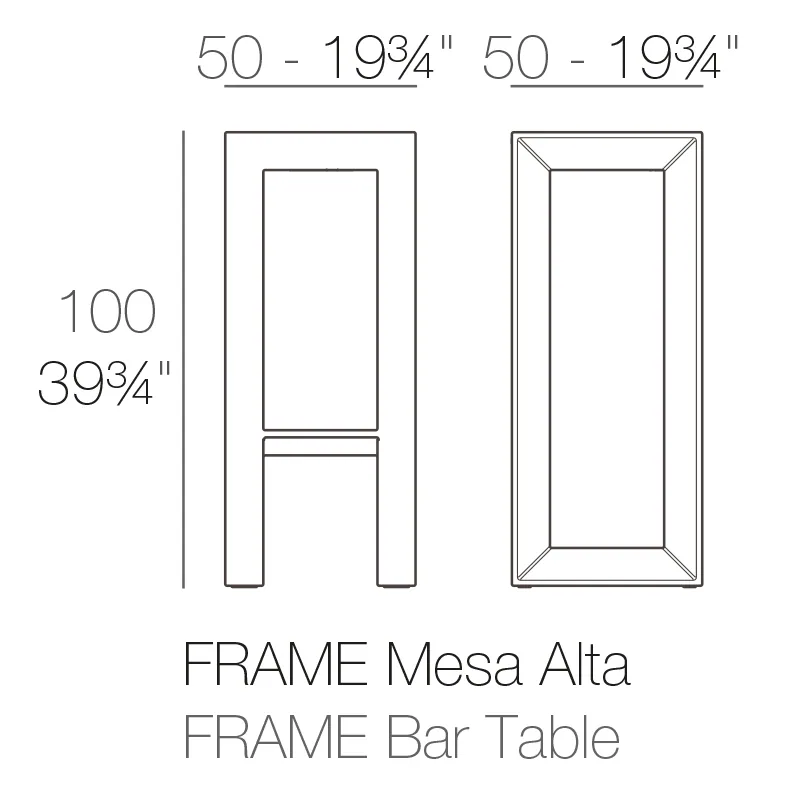 Frame – table de bar 50x50x100