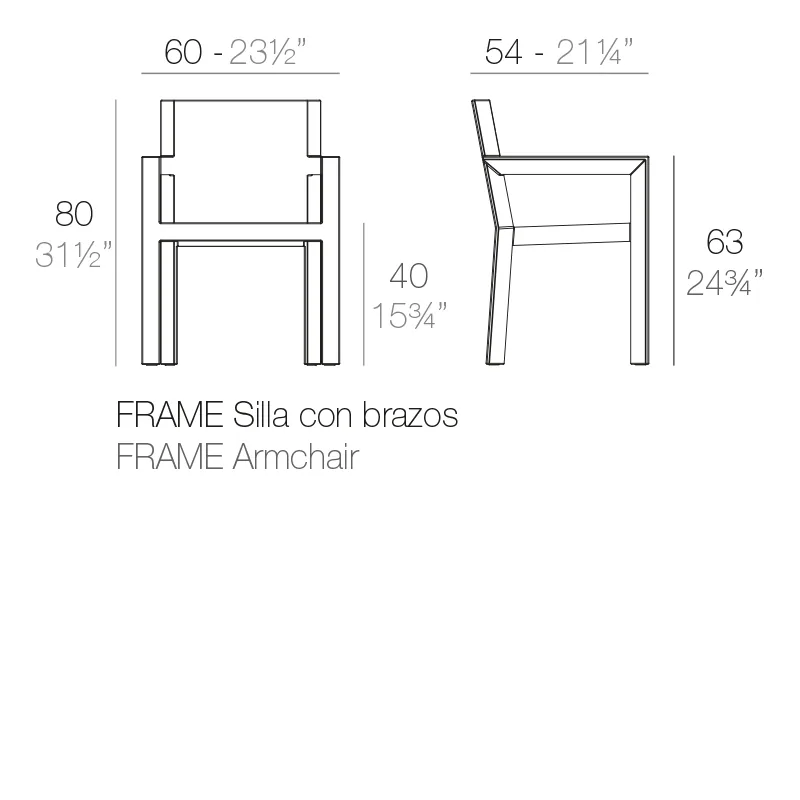 Chaise Frame avec accoudoirs, vue 2