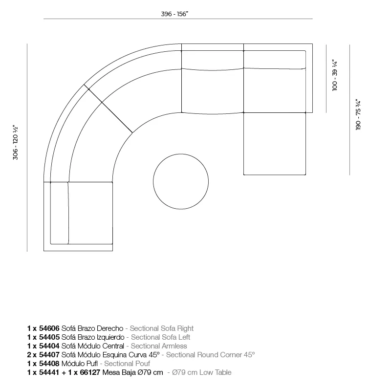 Canapé modulaire Gatsby, vue 6