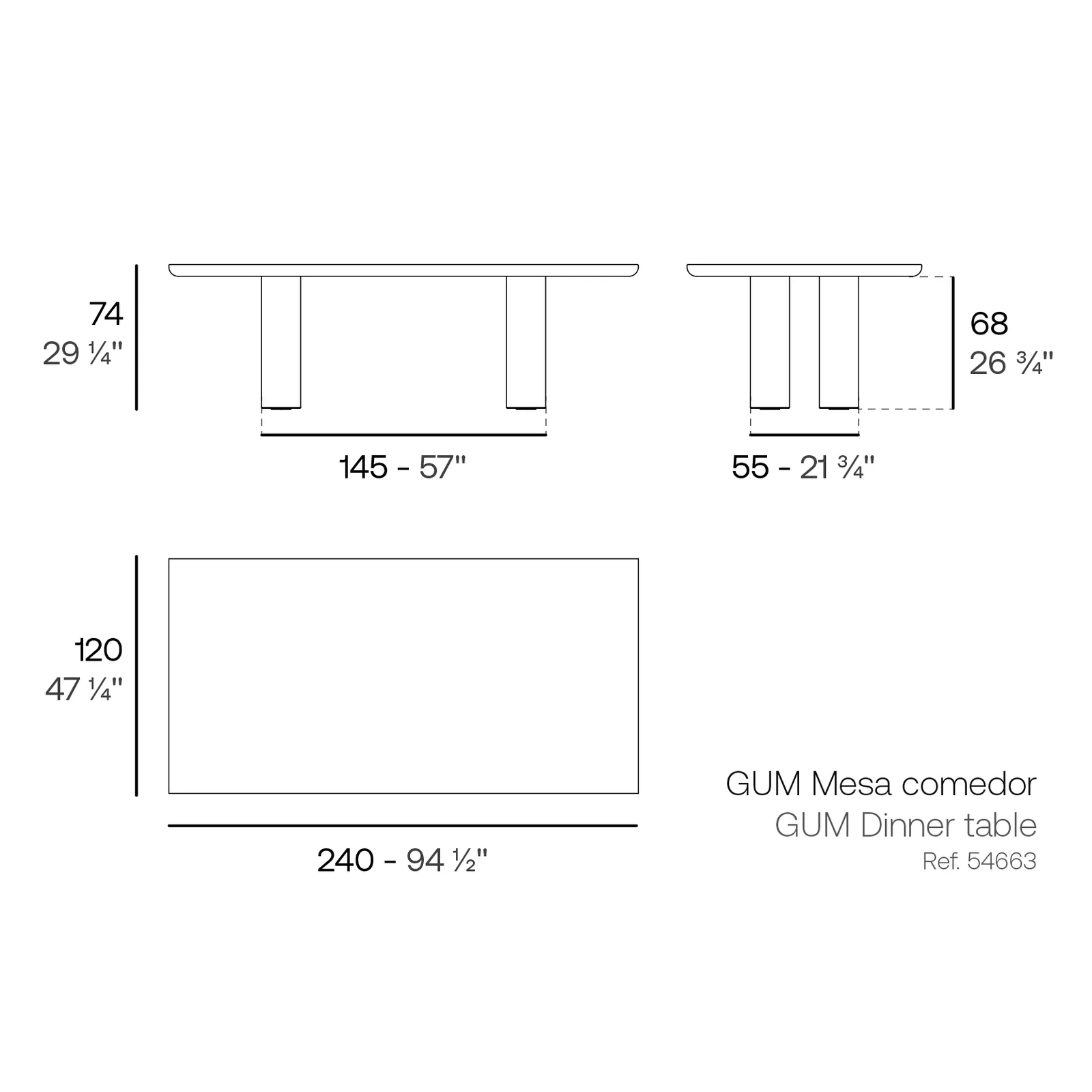Gum/Mel – table de repas, vue 6