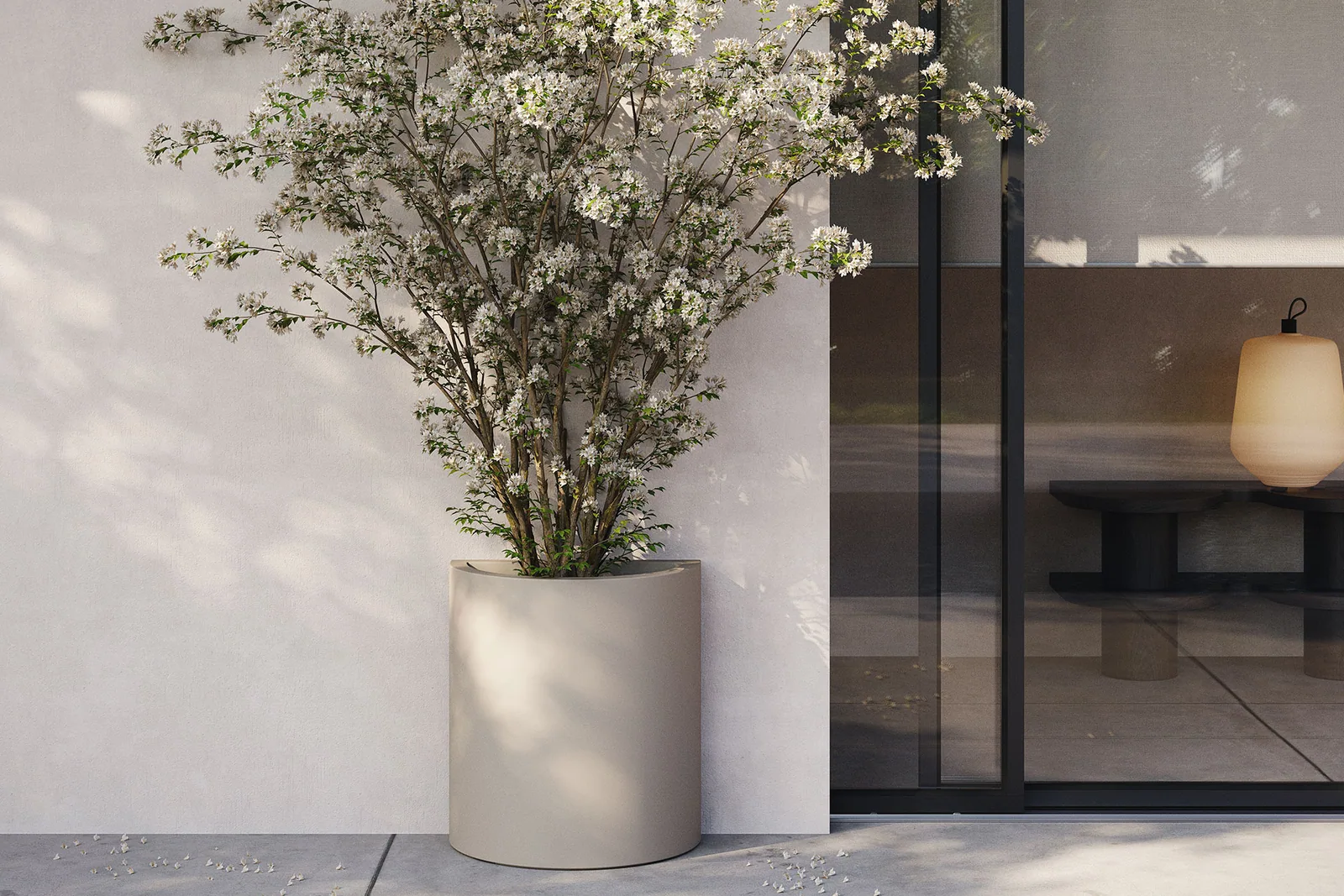 Pot demi-cylindre 50x29x55, vue 2