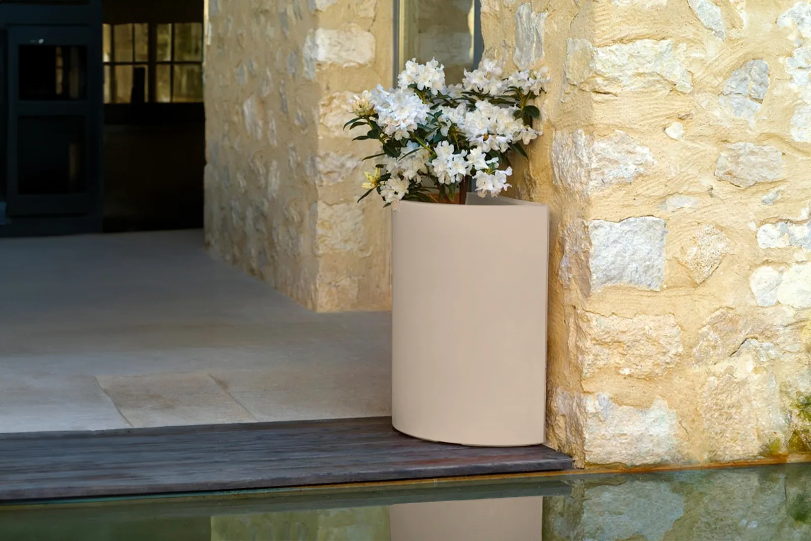 Pot demi-cylindre 50x29x55, vue 3