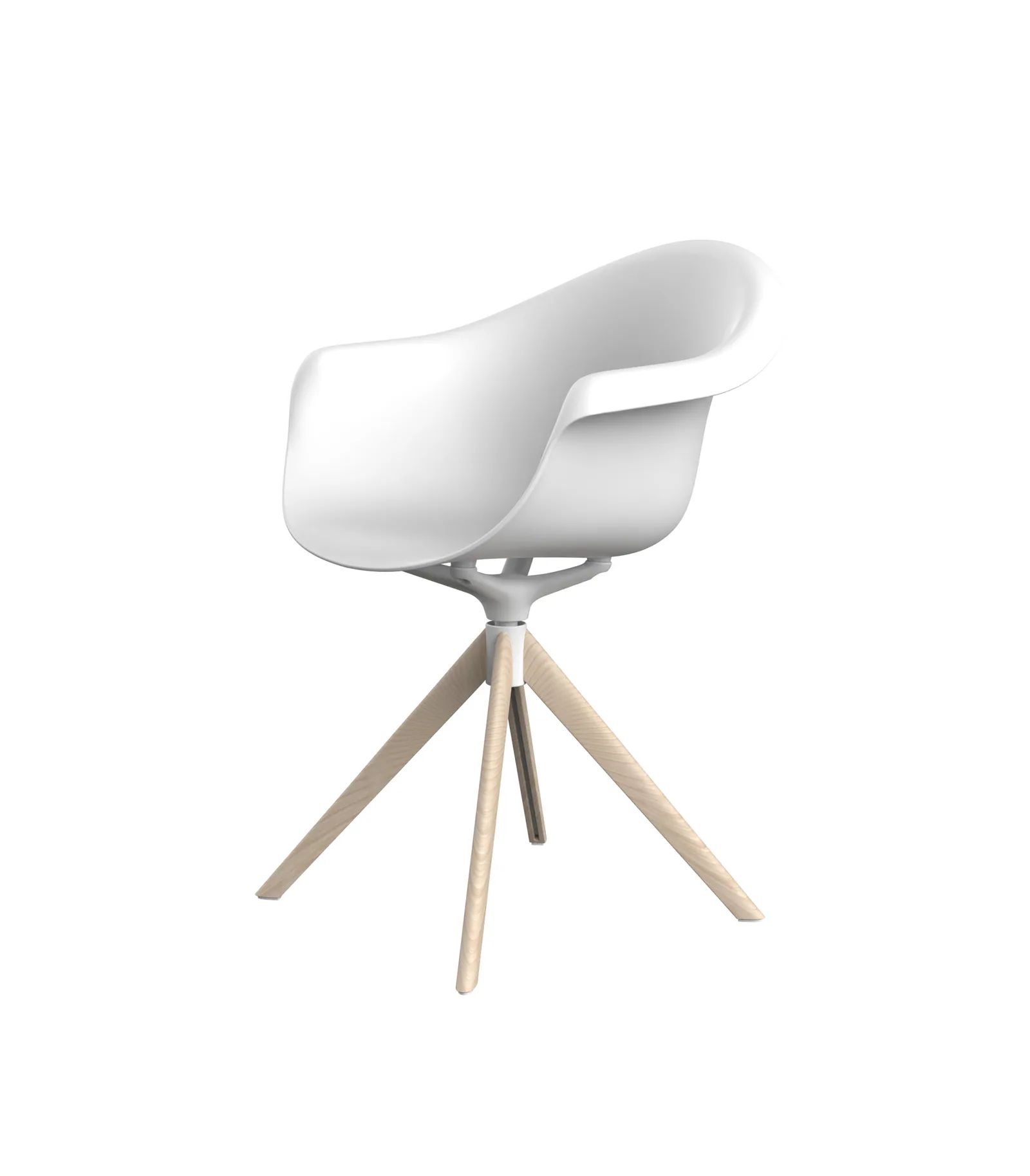 Fauteuil pivotant piètement bois Incasso, vue 2