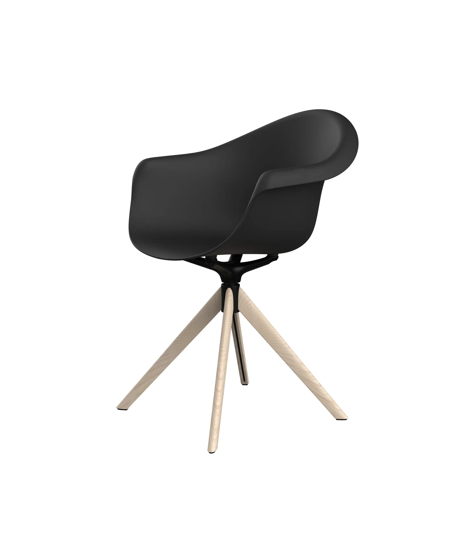 Fauteuil pivotant piètement bois Incasso