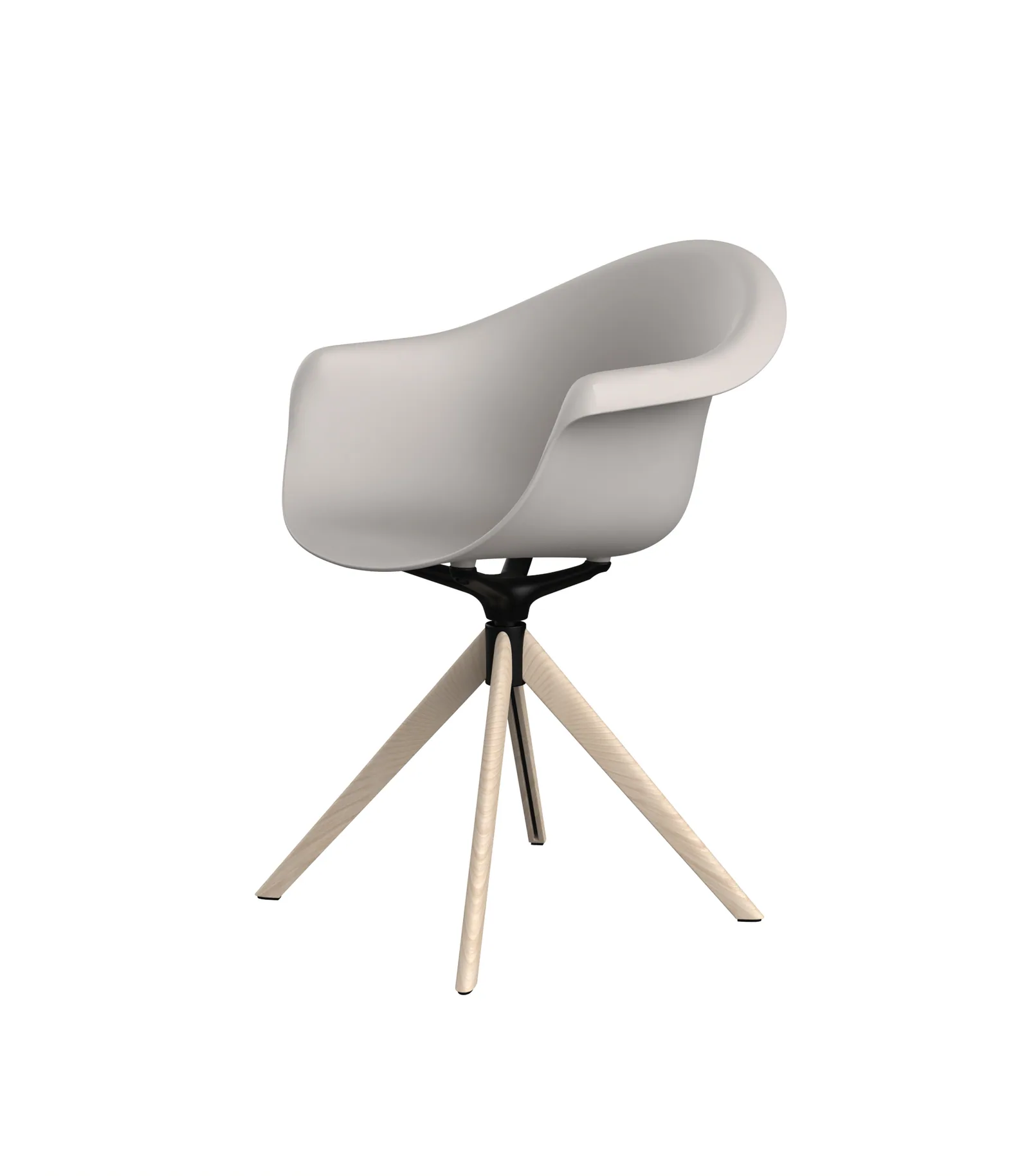 Fauteuil pivotant piètement bois Incasso, vue 3