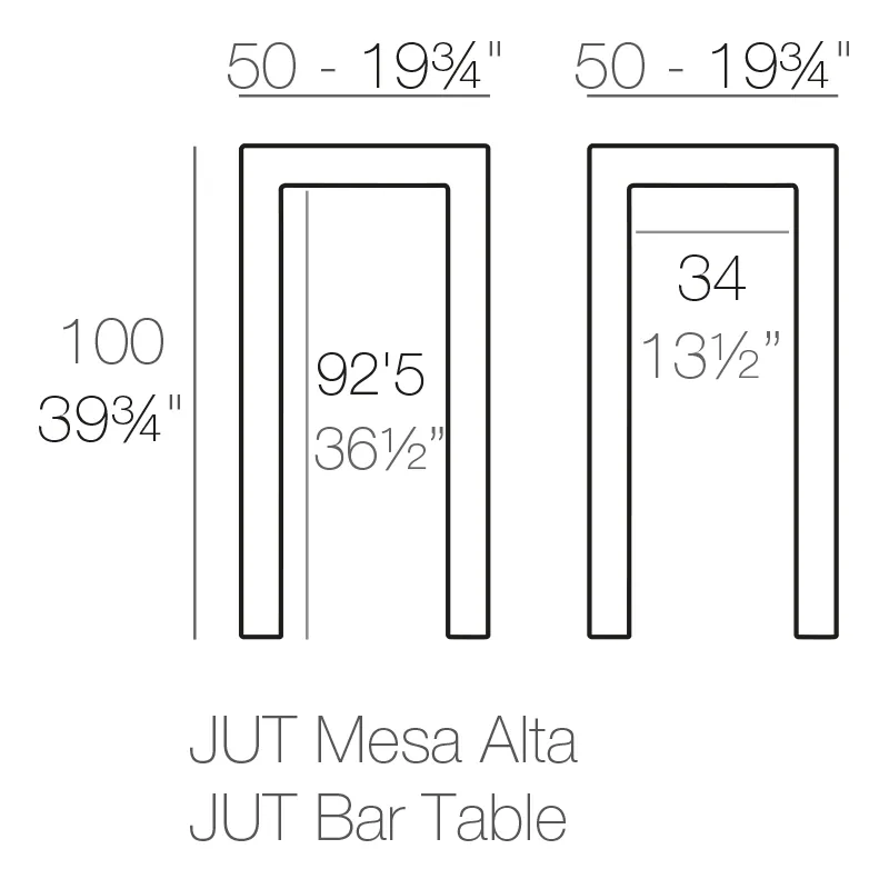 Jut – table de bar 50x50x100, vue 2