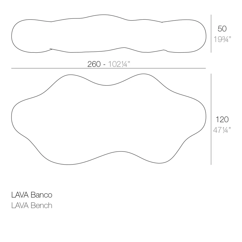 Banc Lava, vue 3