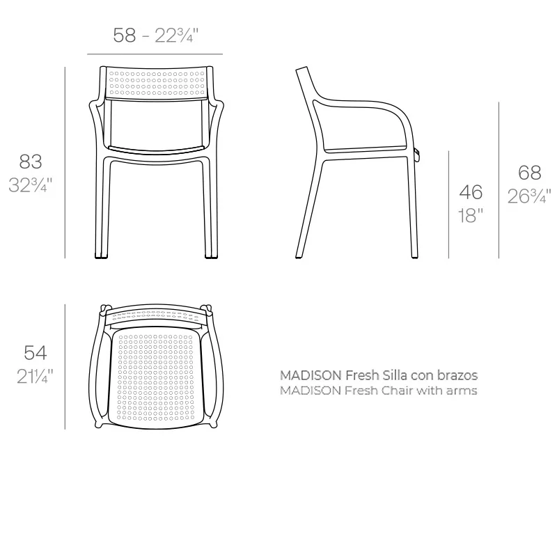 Chaise Madison points, vue 6