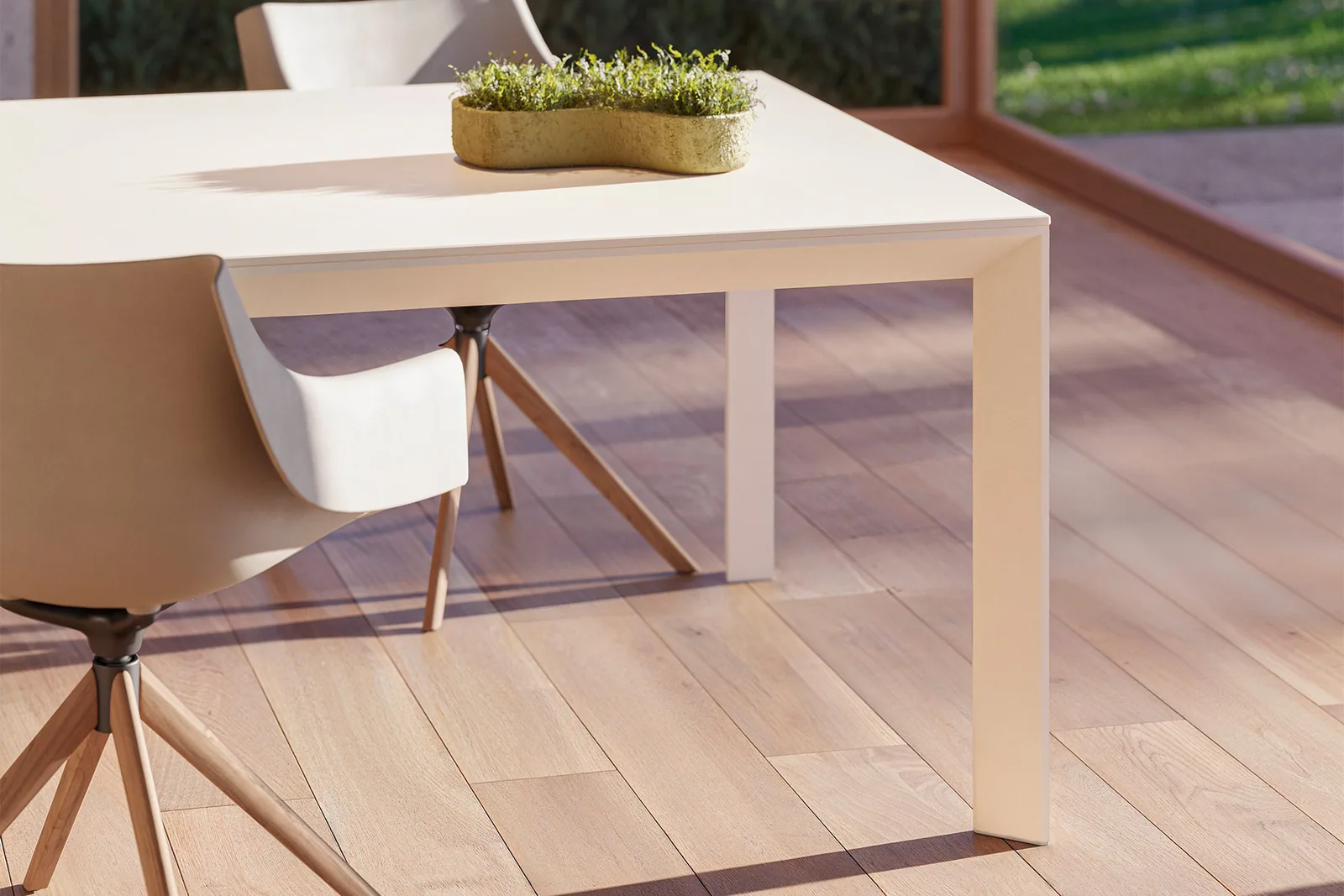 Fauteuil pivotant piètement bois Manta, vue 4