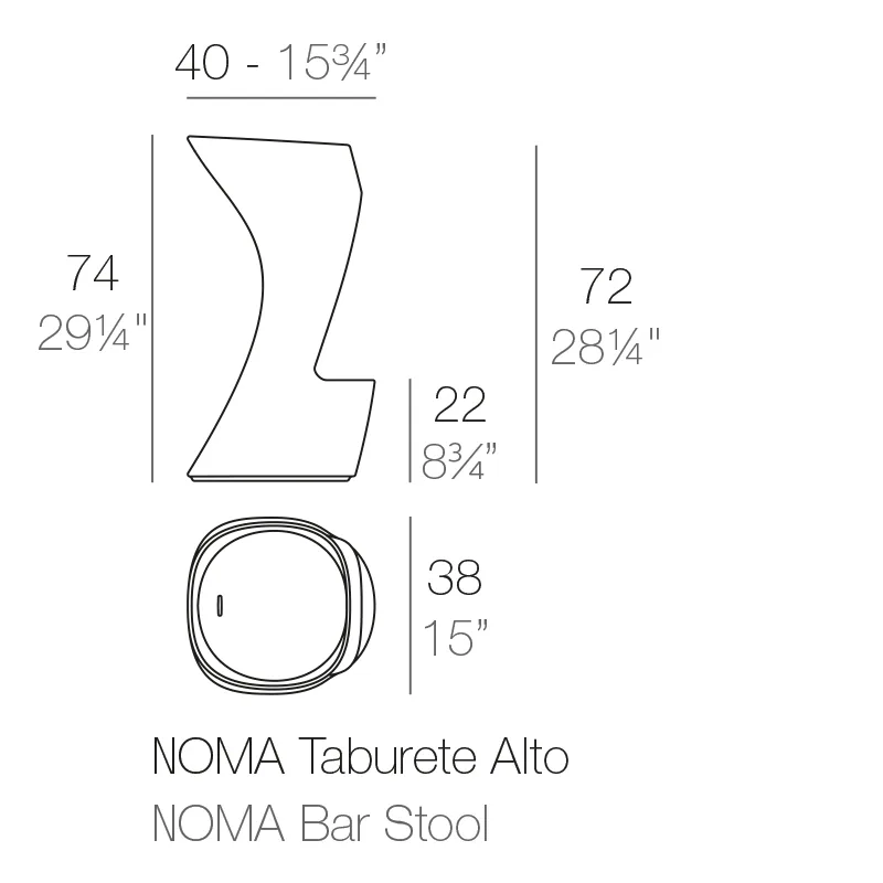 Tabouret Noma bar, vue 2