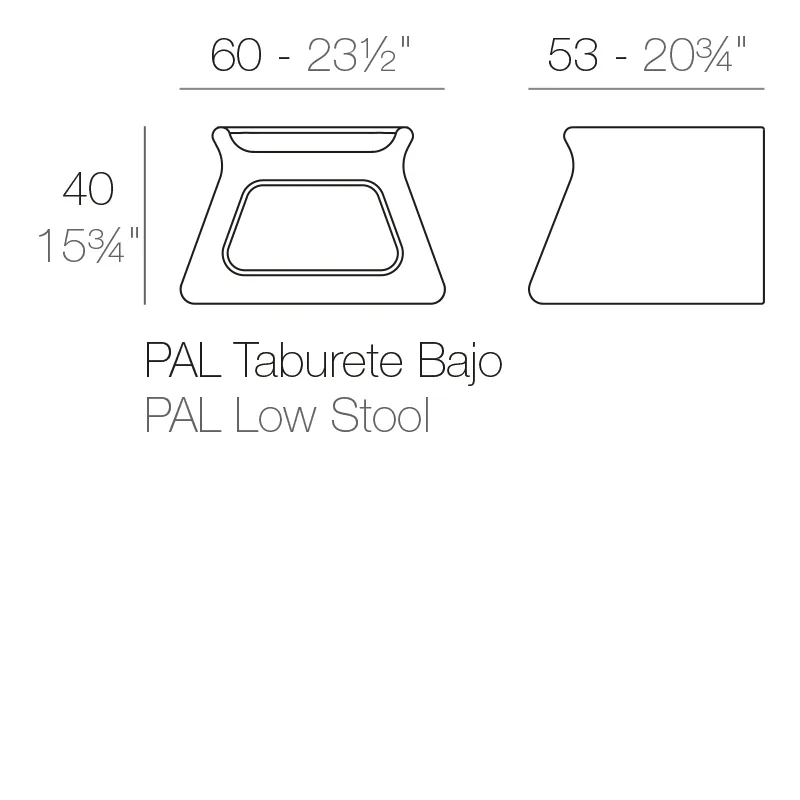 Pal – table/tabouret, vue 2