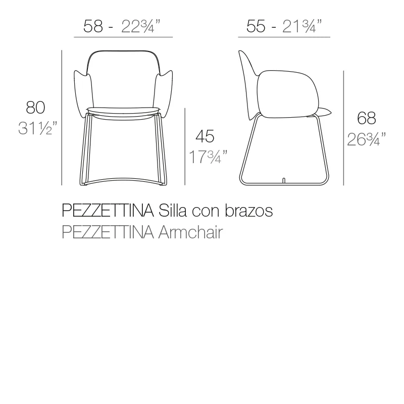 Fauteuil Pezzettina, vue 4