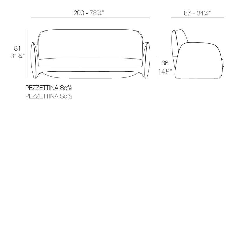Canapé Pezzettina, vue 6