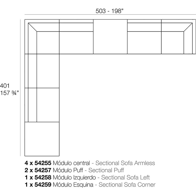 Canapé modulaire Pixel, vue 3