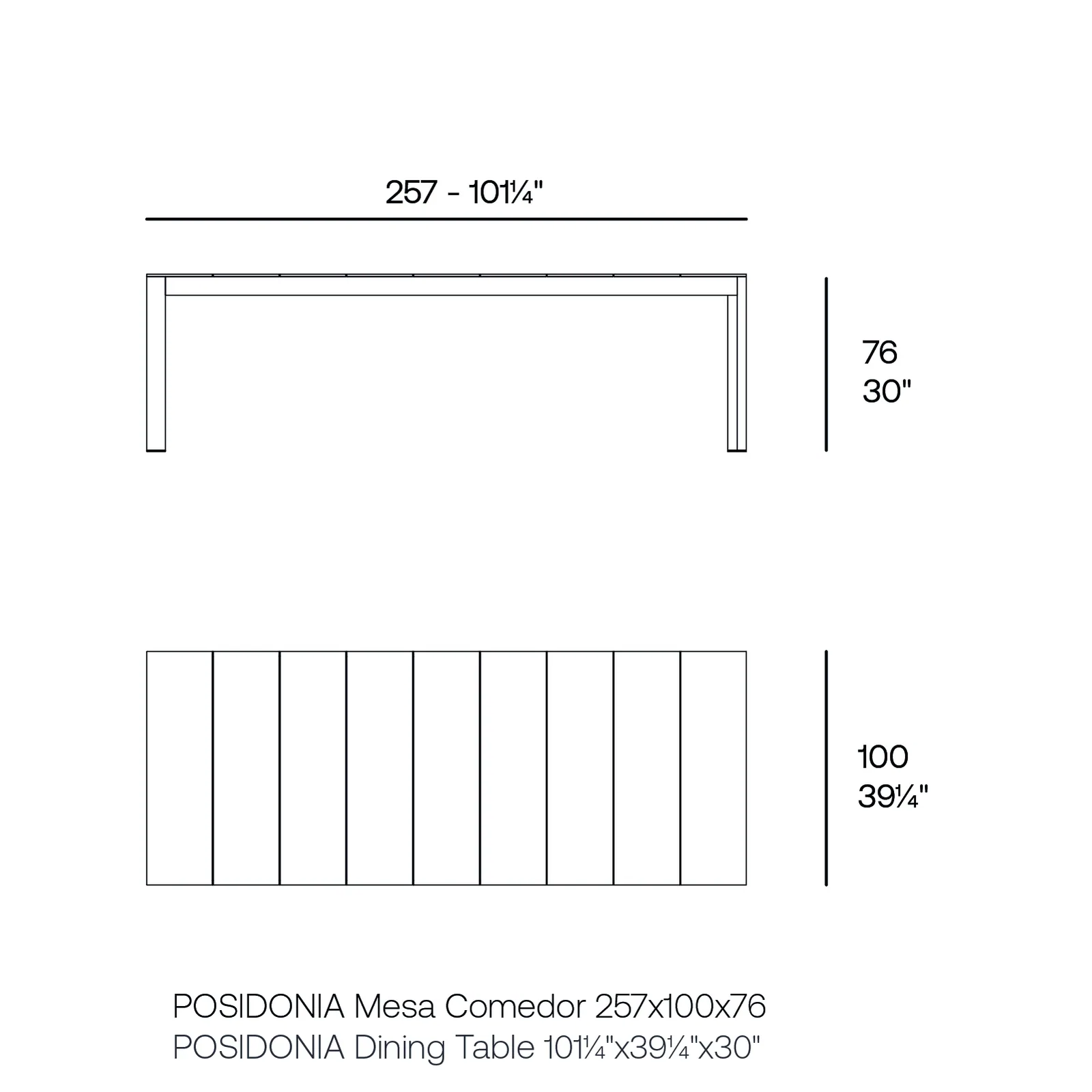 Posidonia – tables de repas, vue 3