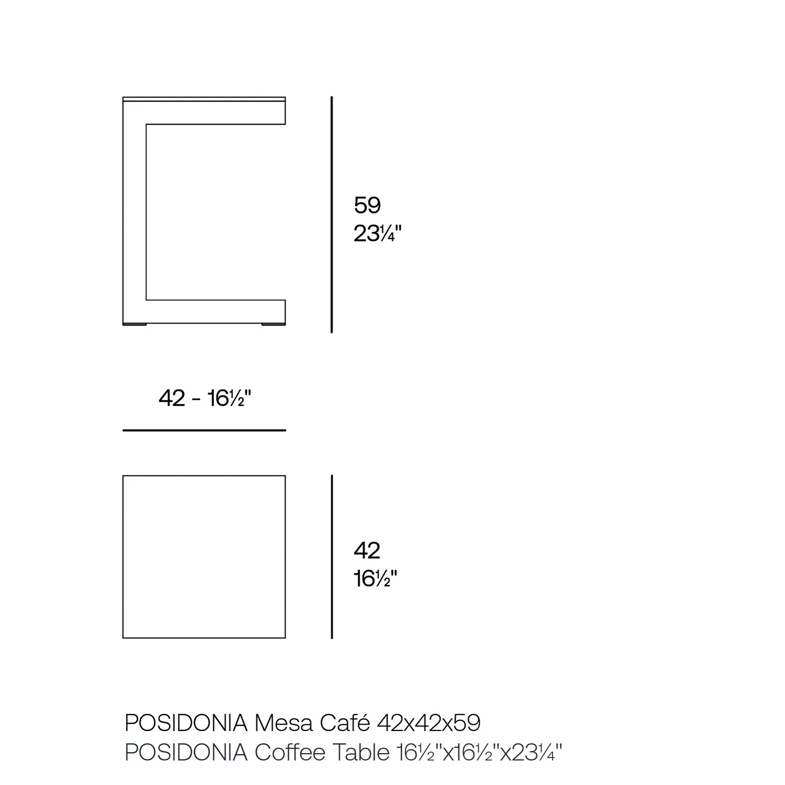 Posidonia – table basse en C, vue 2