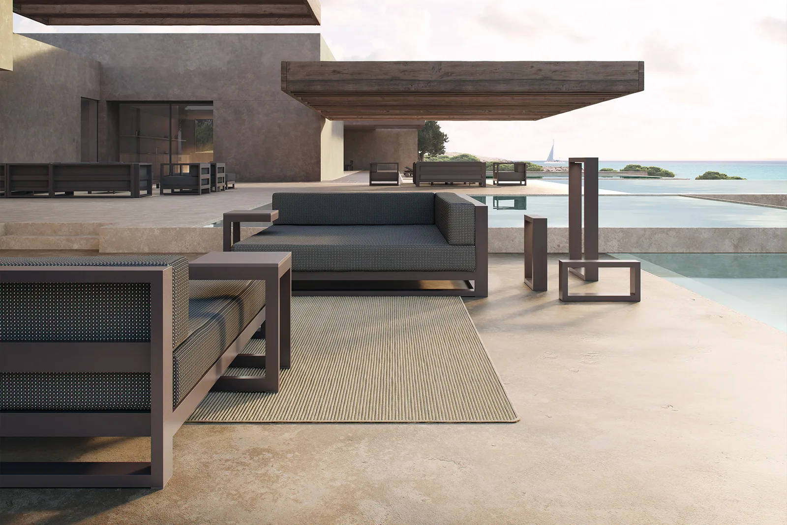 Posidonia – table basse en C