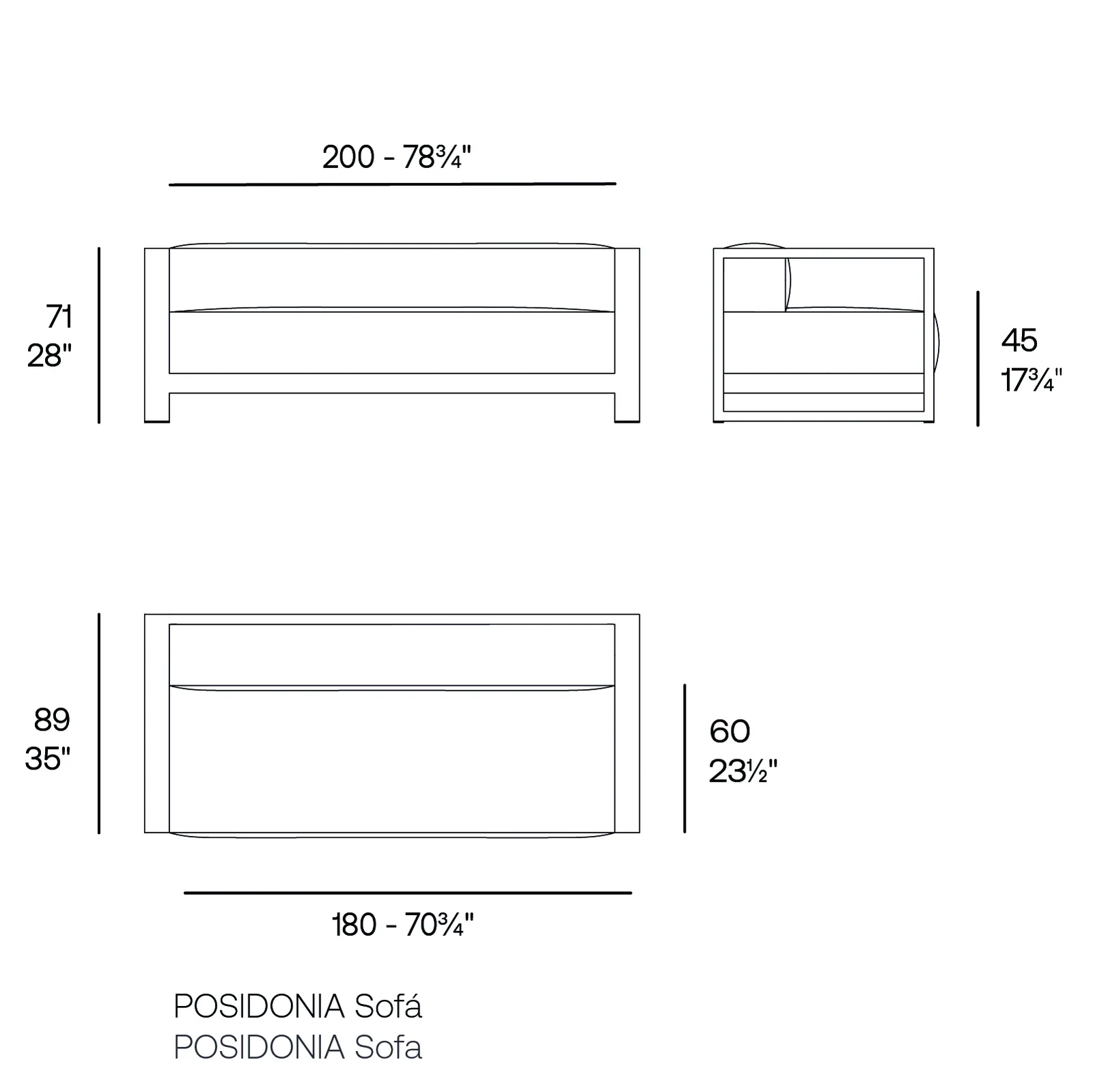 Canapé modulaire Posidonia, vue 2