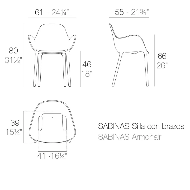 Fauteuil Sabinas, vue 3