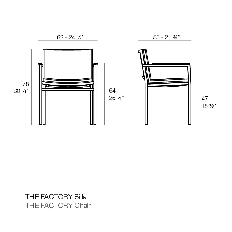 Chaise The Factory, vue 3