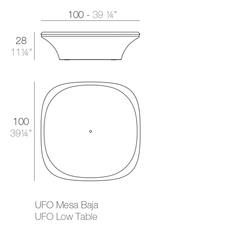 Ufo – table basse 100x100x28, vue 5