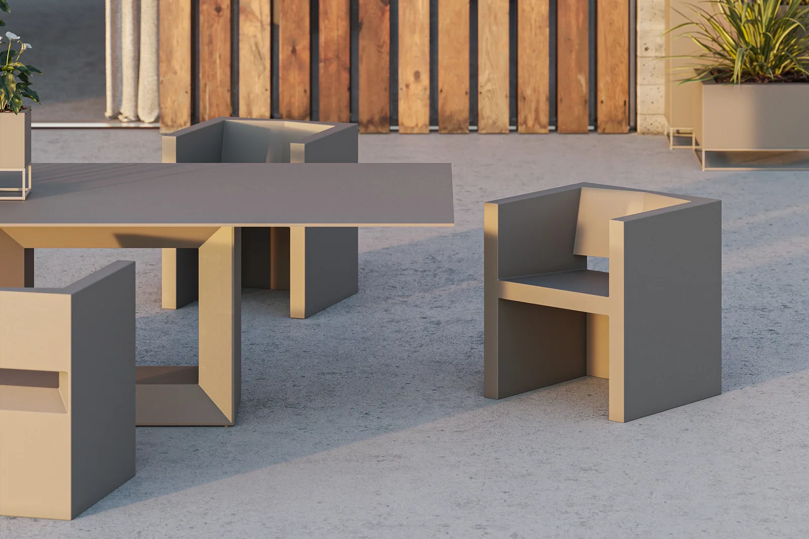 Vela – table de repas, vue 3