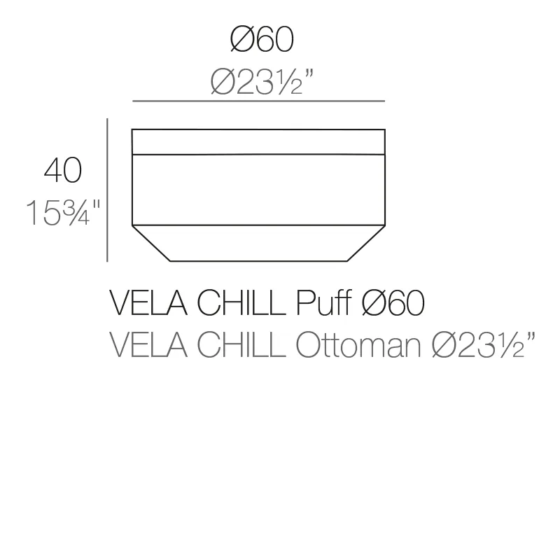 Pouf rond Vela, vue 6