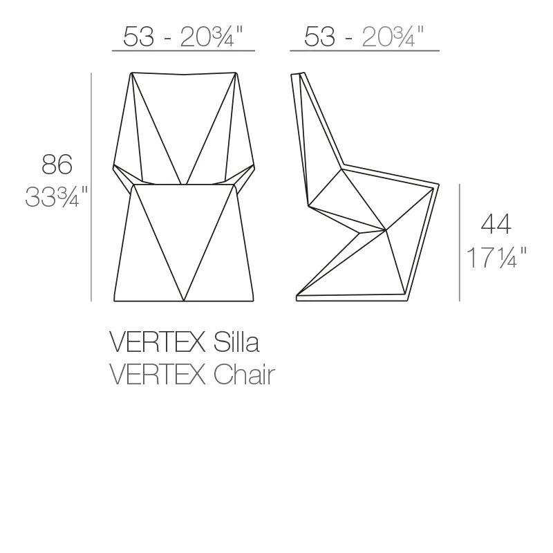 Chaise Vertex, vue 3