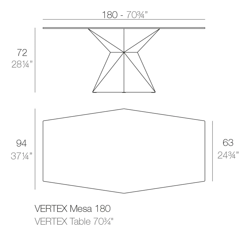 Vertex table, vue 5