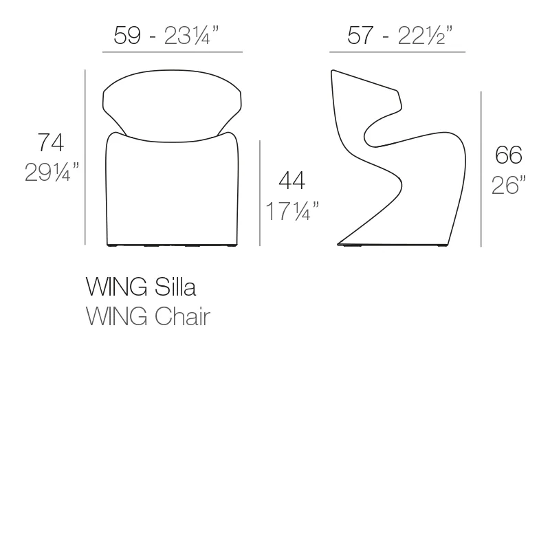 Chaise Wing, vue 2