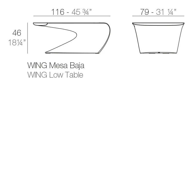 Wing – table basse 116x79x46, vue 4