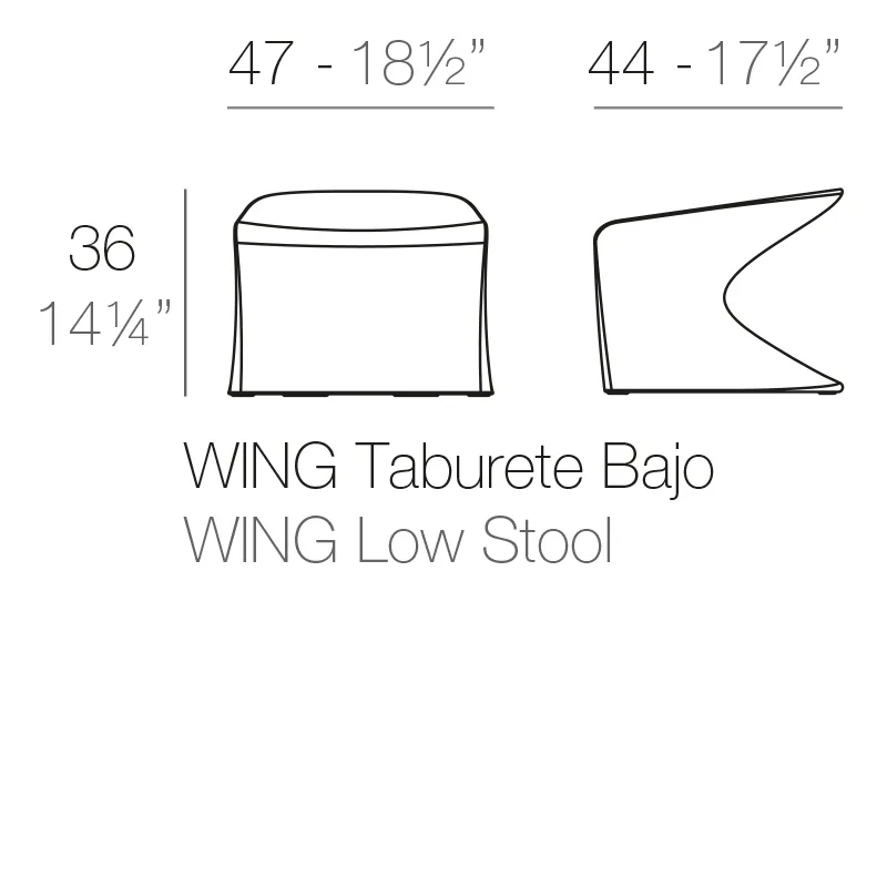 Tabouret Wing, vue 5